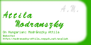 attila modranszky business card