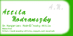 attila modranszky business card